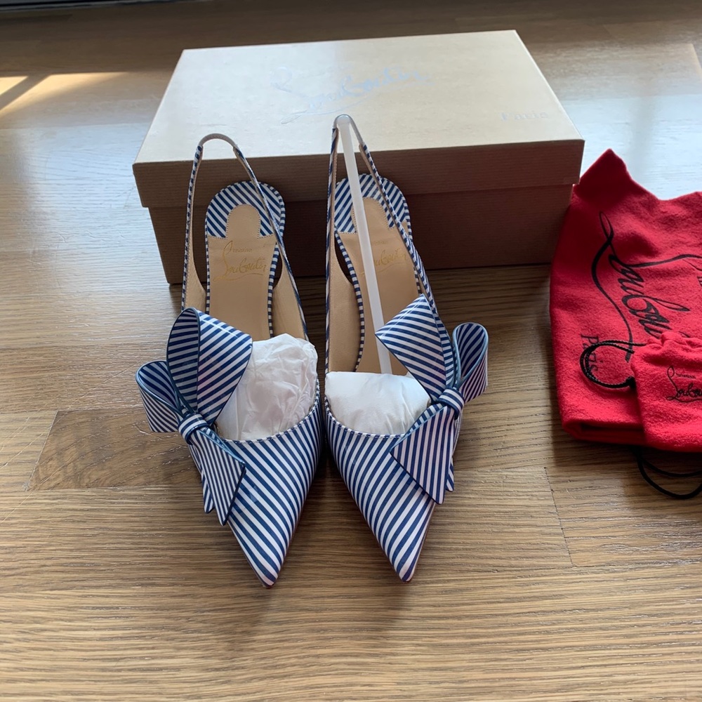 SOLD Christian Louboutin Clare Nodo Striped Side-Bow - Picture 4 of 12